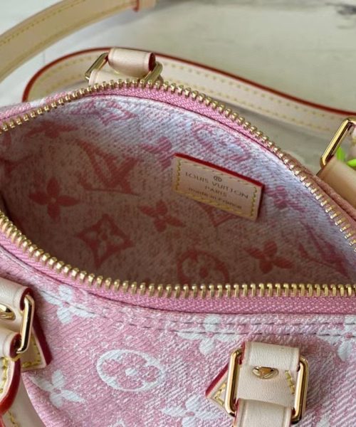 [REP 1:1] Louis Vuitton Nano Speedy Monogram Jacquard Denim Pink Unique Bag For Women M81213 - 16cm