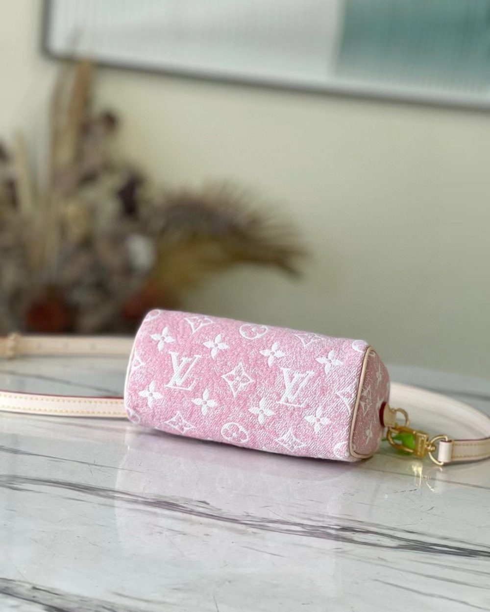 [REP 1:1] Louis Vuitton Nano Speedy Monogram Jacquard Denim Pink Unique Bag For Women M81213 - 16cm