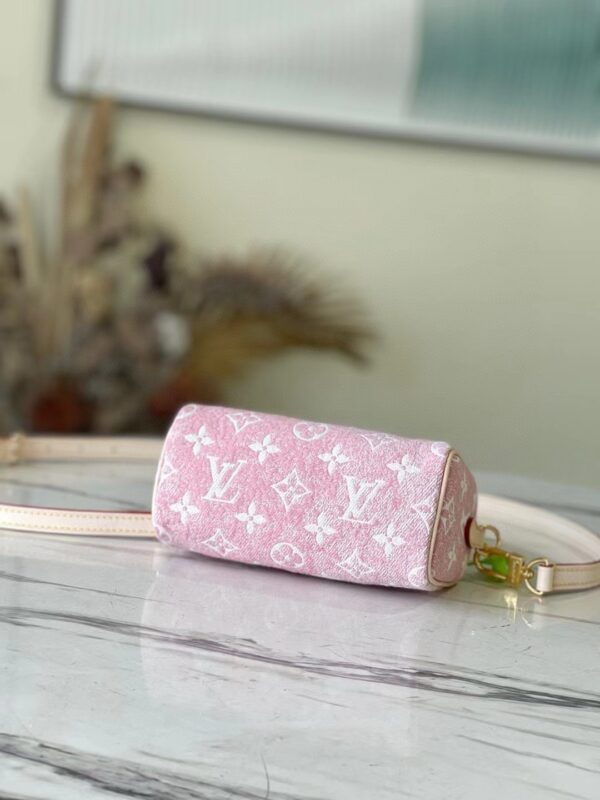 [REP 1:1] Louis Vuitton Nano Speedy Monogram Jacquard Denim Pink Unique Bag For Women M81213 - 16cm