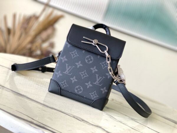 [REP 1:1] Louis Vuitton Nano Steamer Monogram Eclipse Unique Bag For Unisex M82774 - 18cm