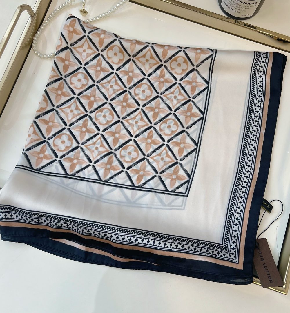 Louis Vuitton Monogram Square 70cm Silk Scarf (Random Style)