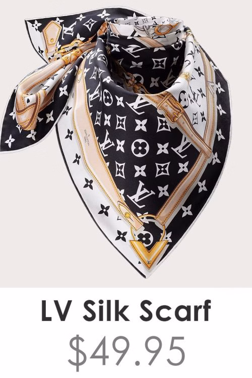 Louis Vuitton Monogram Square 70cm Silk Scarf (Random Style)