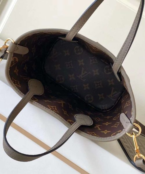 1:1 Replica Louis Vuitton LV Neverfull Bandoulière Inside Out BB Monogram Luxury Women Bag M12109 24cm