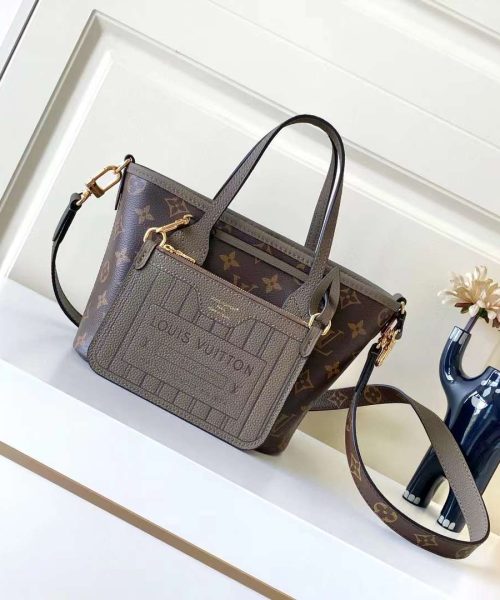 1:1 Replica Louis Vuitton LV Neverfull Bandoulière Inside Out BB Monogram Luxury Women Bag M12109 24cm