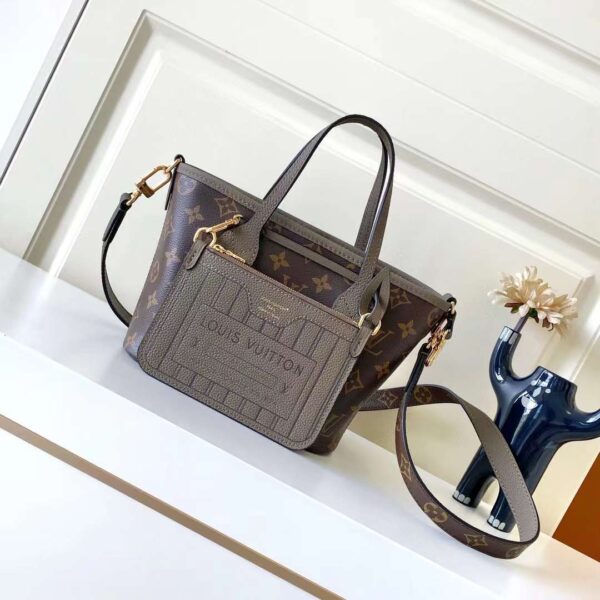 1:1 Replica Louis Vuitton LV Neverfull Bandoulière Inside Out BB Monogram Luxury Women Bag M12109 24cm
