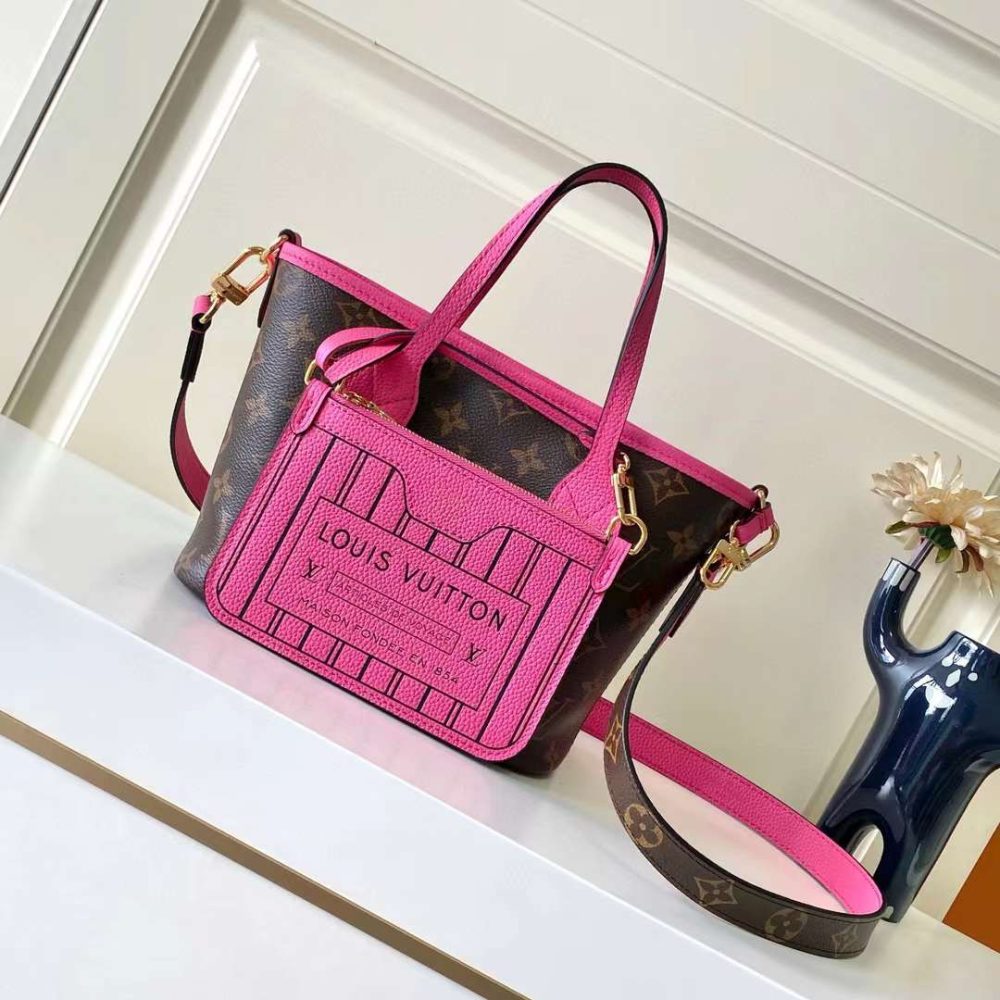 1:1 Replica Louis Vuitton LV Neverfull Bandoulière Inside Out BB Monogram Luxury Women Bag M12106 24cm - Image 2
