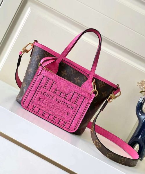 1:1 Replica Louis Vuitton LV Neverfull Bandoulière Inside Out BB Monogram Luxury Women Bag M12106 24cm
