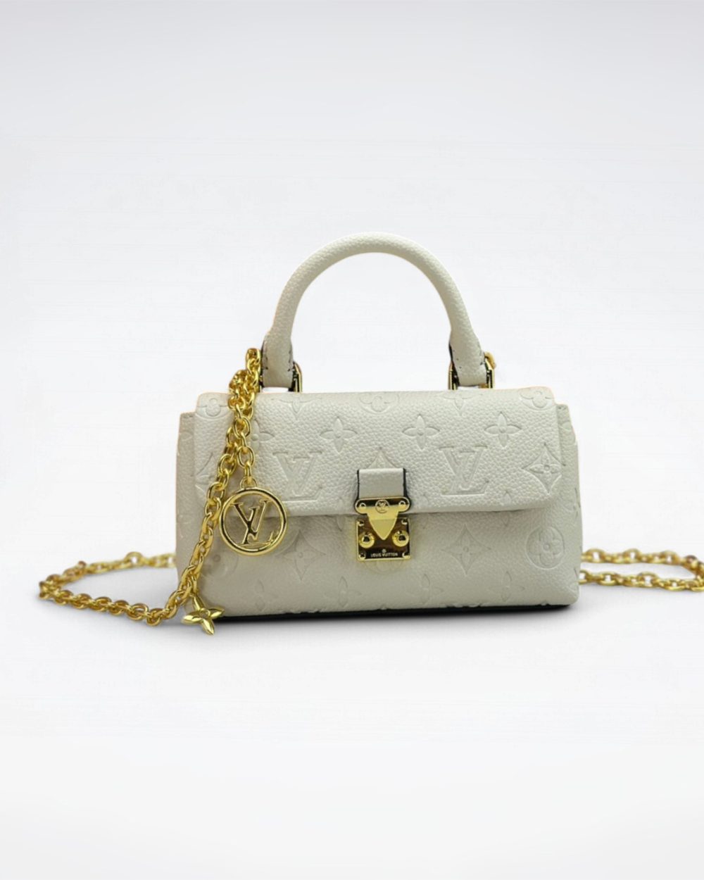 1:1 Replica Louis Vuitton LV Nano Madeleine Bicolor Monogram Empreinte Leather Luxury Bag For Women M12145  - 21cm