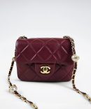 [REP 1:1] Chanel Mini Love Flap Bag 24B pearl square Red luxury Bag For Women, Women’s Bags 18cm