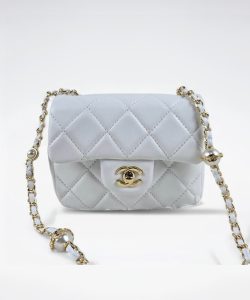 [REP 1:1] Chanel Mini Love Flap Bag 24B pearl square White luxury Bag For Women, Women’s Bags 18cm
