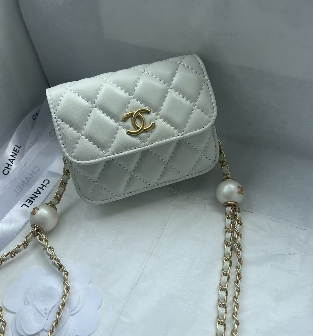 [REP 1:1] Chanel Chain Clutch Pearl White luxury Bag  For Women, Women's Bags 13cm