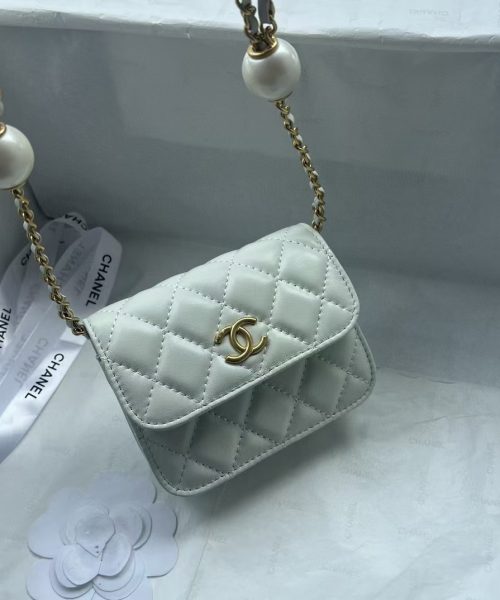[REP 1:1] Chanel Chain Clutch Pearl White luxury Bag  For Women, Women's Bags 13cm