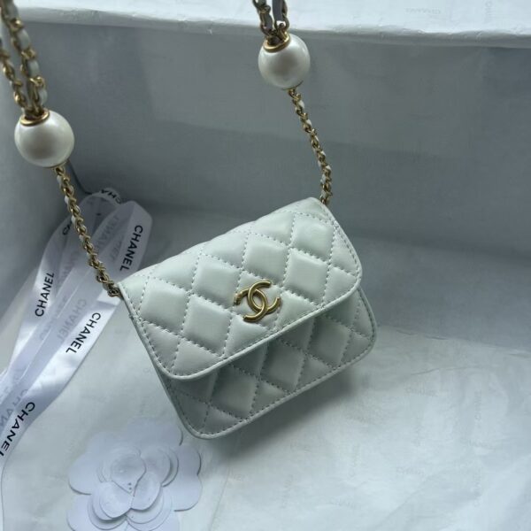 [REP 1:1] Chanel Chain Clutch Pearl White luxury Bag  For Women, Women's Bags 13cm