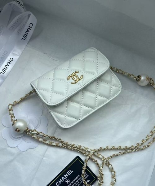 [REP 1:1] Chanel Chain Clutch Pearl White luxury Bag  For Women, Women's Bags 13cm