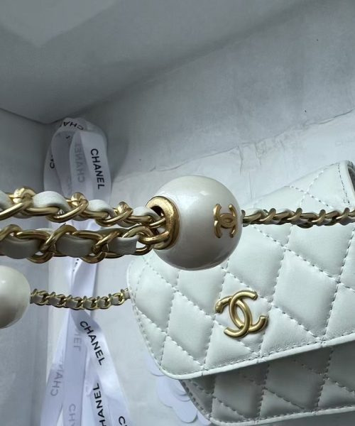 [REP 1:1] Chanel Chain Clutch Pearl White luxury Bag  For Women, Women's Bags 13cm