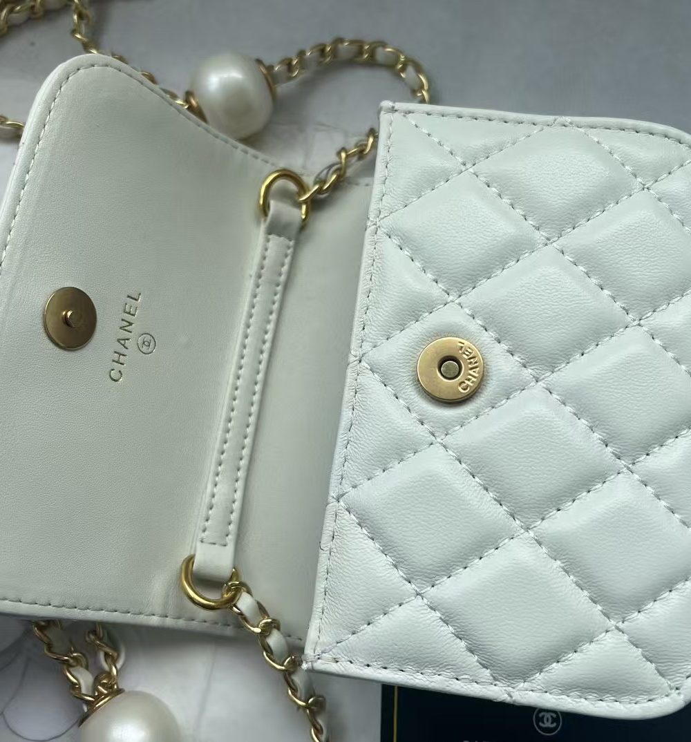 [REP 1:1] Chanel Chain Clutch Pearl White luxury Bag  For Women, Women's Bags 13cm