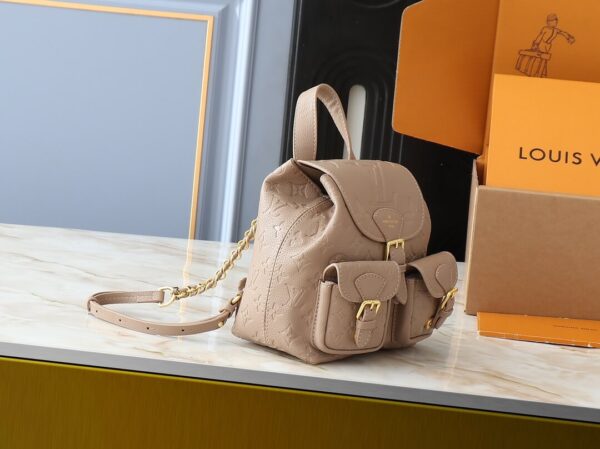 1:1 Replica Louis Vuitton LV Backup Bicolor Monogram Empreinte Leather Luxury Bag For Women - 22cm