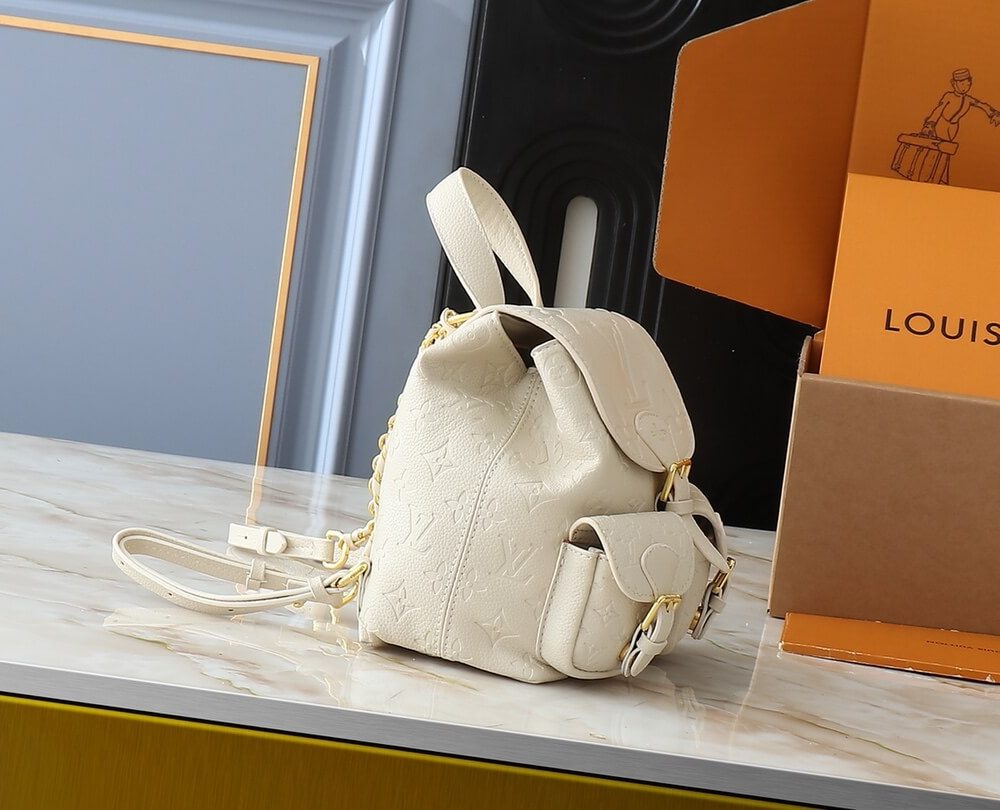 1:1 Replica Louis Vuitton LV Backup Bicolor Monogram Empreinte Leather Luxury Bag For Women M47106 - 22cm