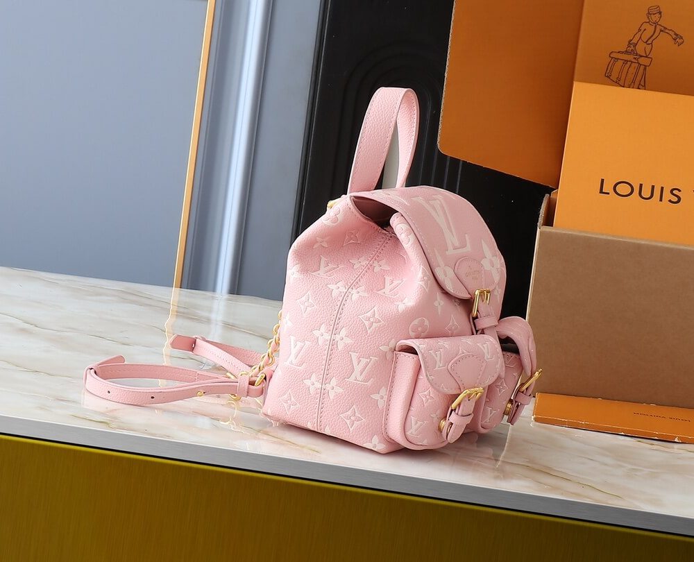 1:1 Replica Louis Vuitton LV Backup Bicolor Monogram Empreinte Leather Luxury Bag For Women M12987 - 22cm