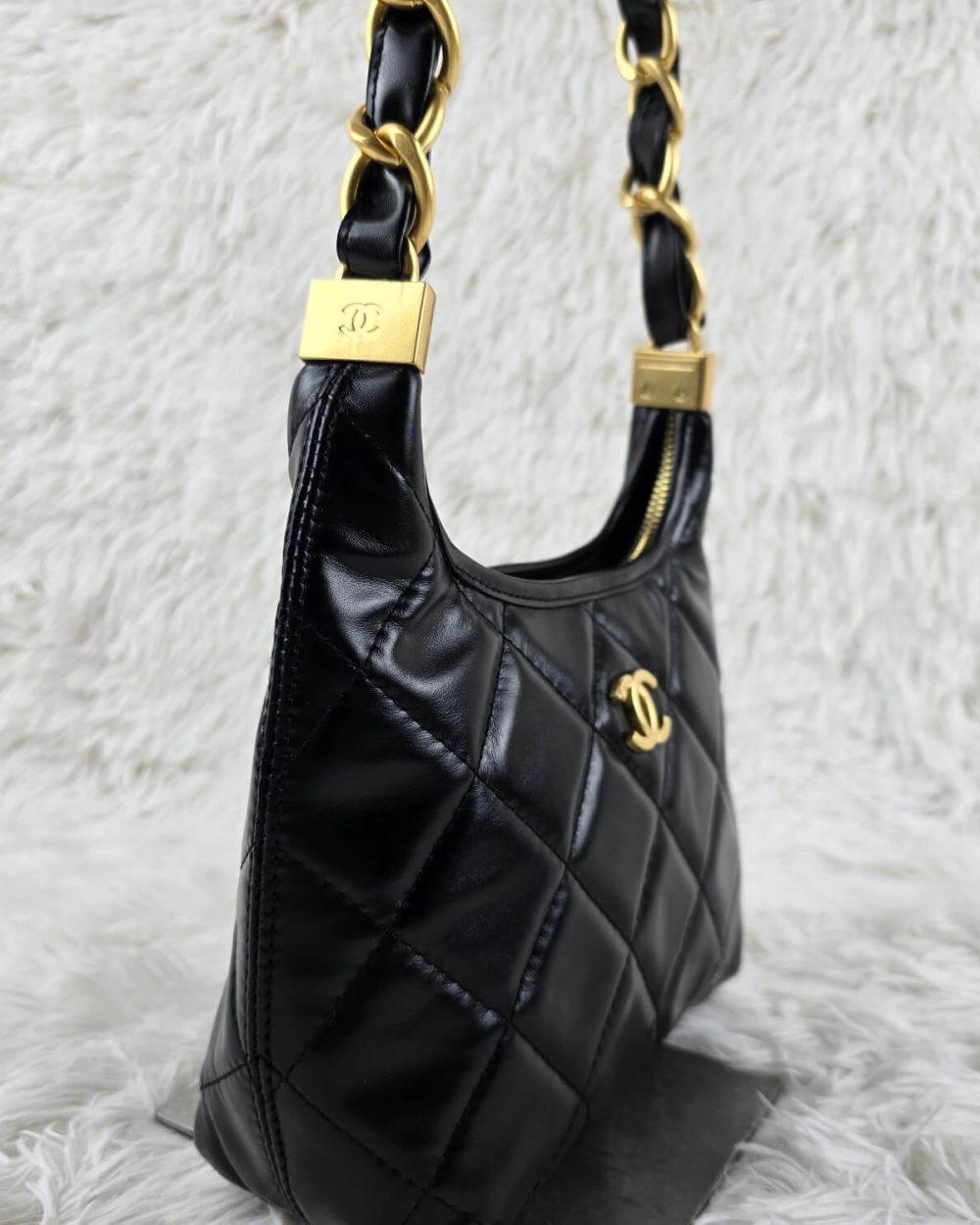 [REP 1:1] Chanel 24a Small Hobo Black Chain Bag luxury Bag  For Women, Women's Bags 20cm
