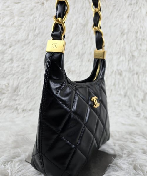 [REP 1:1] Chanel 24a Small Hobo Black Chain Bag luxury Bag  For Women, Women's Bags 20cm