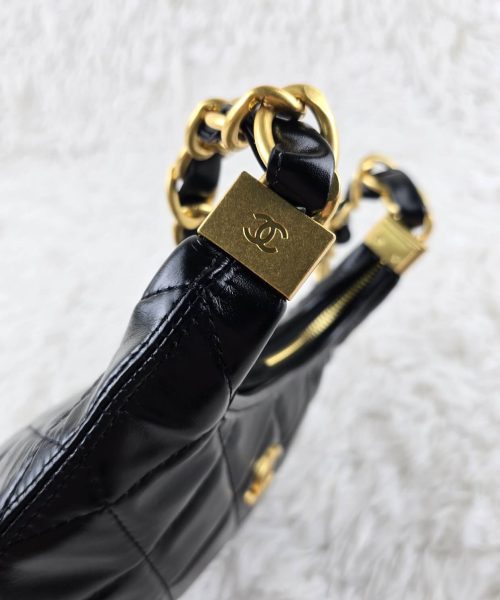 [REP 1:1] Chanel 24a Small Hobo Black Chain Bag luxury Bag  For Women, Women's Bags 20cm