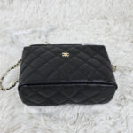 [REP 1:1] Chanel  25C lunch box bag Black luxury Bag For Women, Women’s Bags 21.5cm