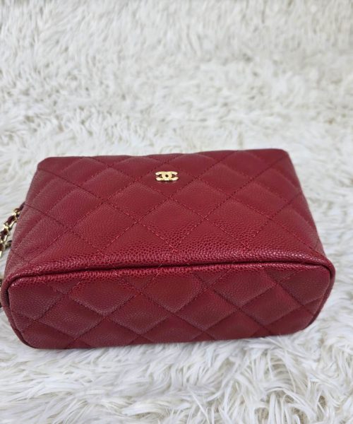 [REP 1:1] Chanel  25C lunch box bag Red luxury Bag For Women, Women’s Bags 21.5cm