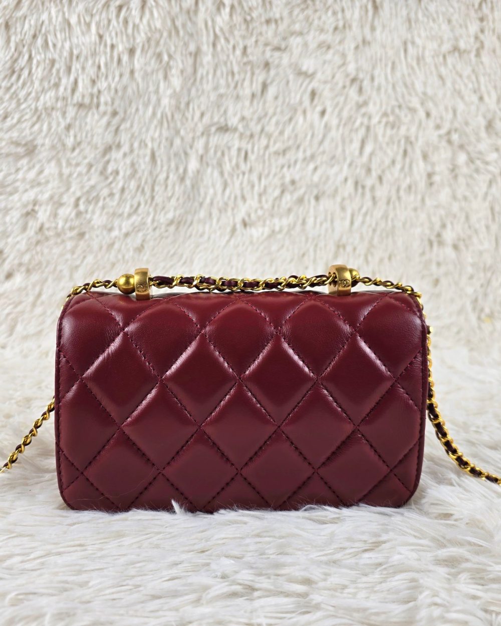 [REP 1:1] Chanel 21 Plum Red luxury Bag  For Women, Women's Bags 22cm
