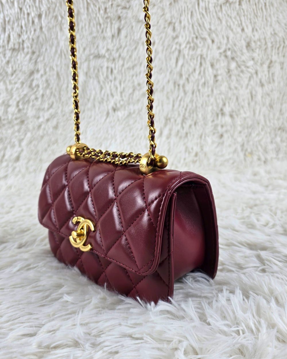 [REP 1:1] Chanel 21 Plum Red luxury Bag  For Women, Women's Bags 22cm