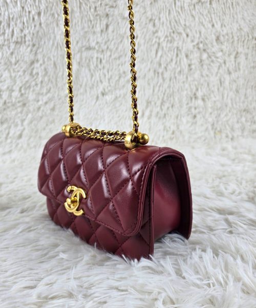 [REP 1:1] Chanel 21 Plum Red luxury Bag  For Women, Women's Bags 22cm
