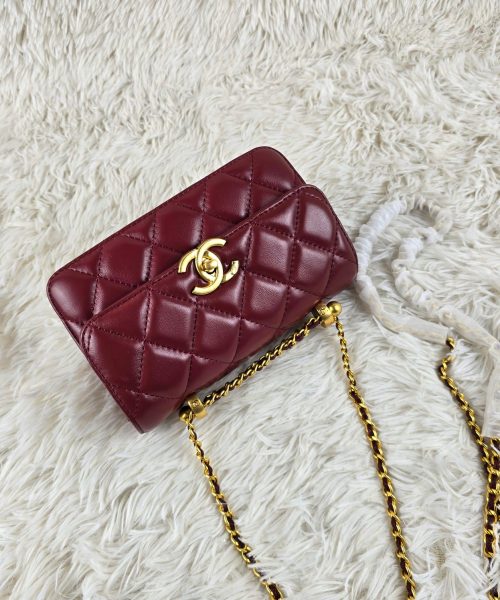 [REP 1:1] Chanel 21 Plum Red luxury Bag  For Women, Women's Bags 22cm