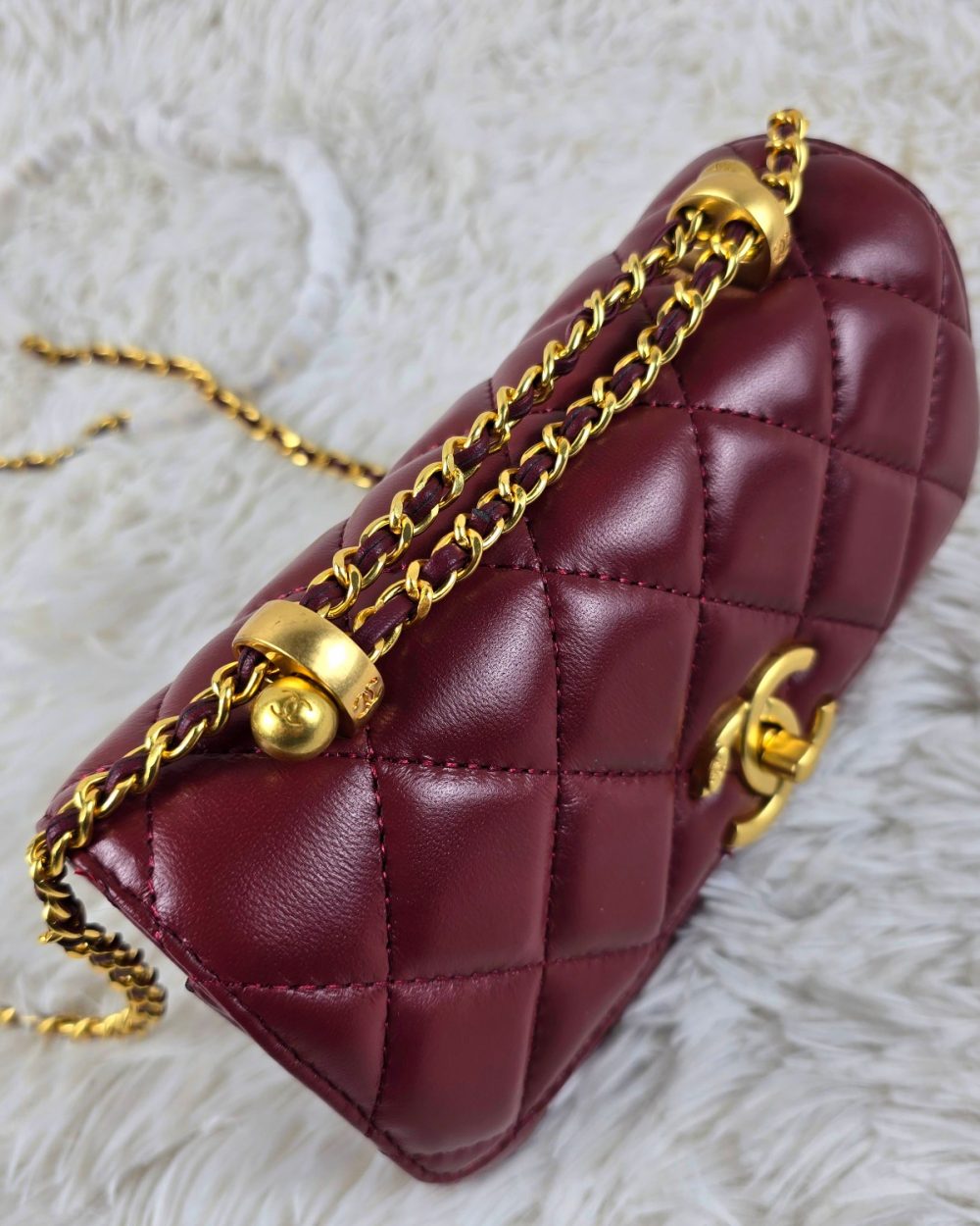[REP 1:1] Chanel 21 Plum Red luxury Bag  For Women, Women's Bags 22cm