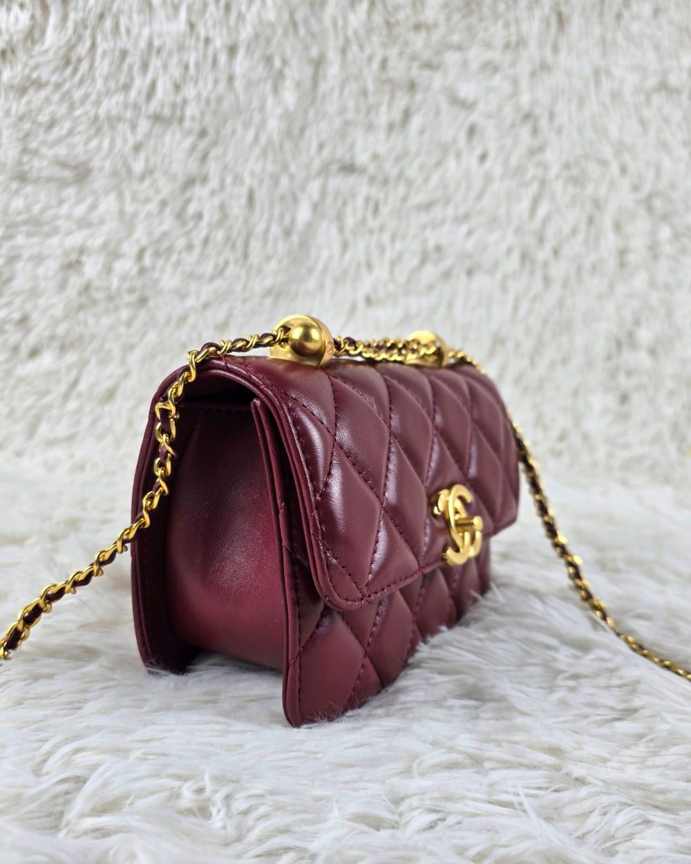 [REP 1:1] Chanel 21 Plum Red luxury Bag  For Women, Women's Bags 22cm