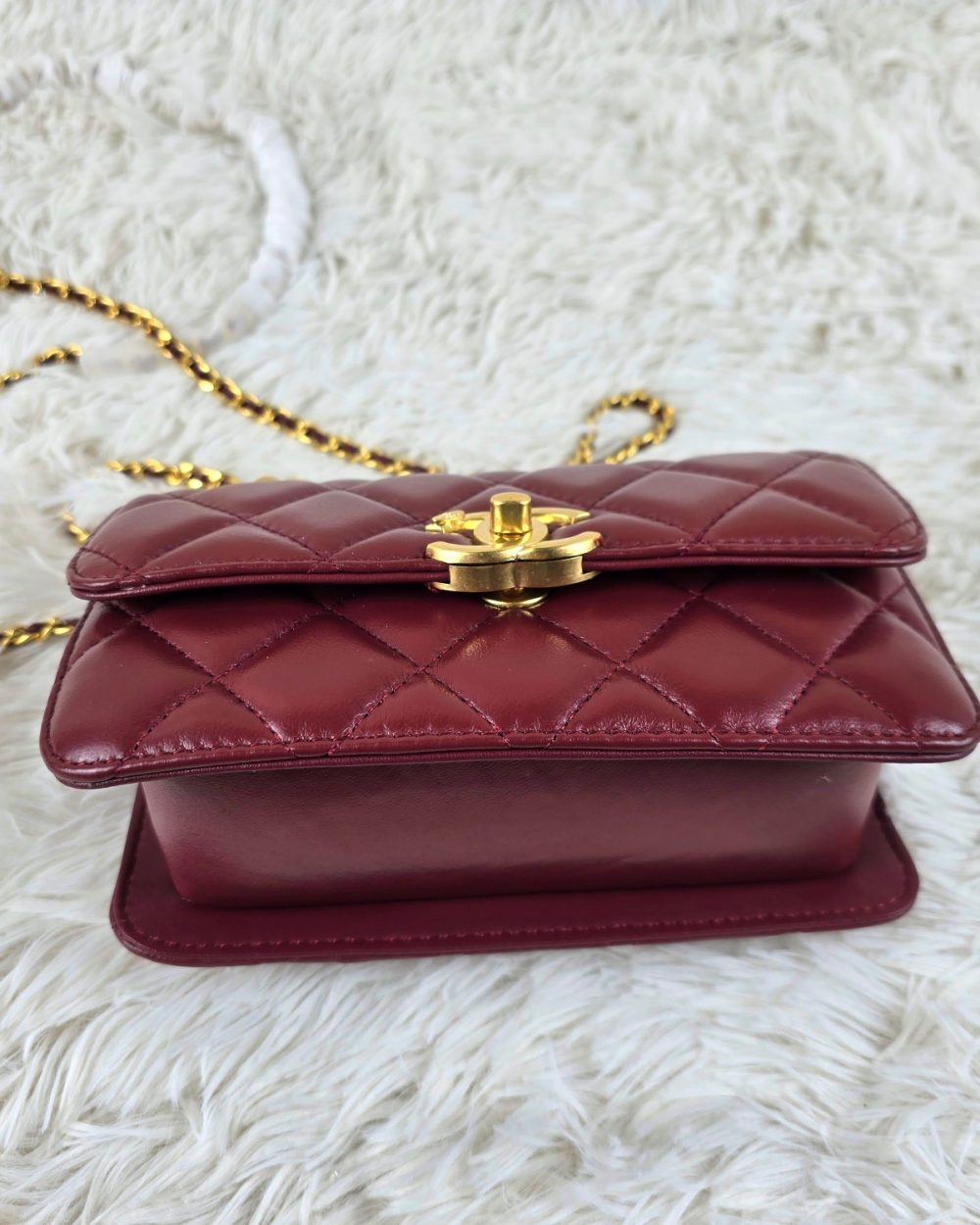 [REP 1:1] Chanel 21 Plum Red luxury Bag  For Women, Women's Bags 22cm