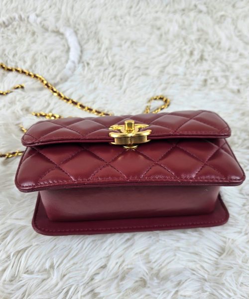 [REP 1:1] Chanel 21 Plum Red luxury Bag  For Women, Women's Bags 22cm