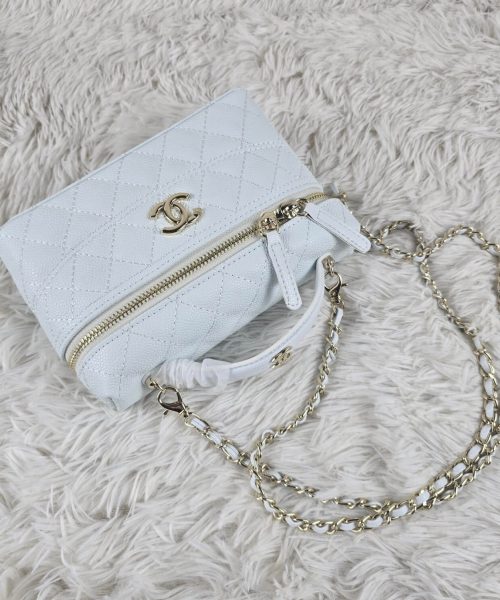 [REP 1:1] Chanel Mini Exquisite small chain clutch bag White luxury Bag  For Women, Women's Bags 19.5 cm