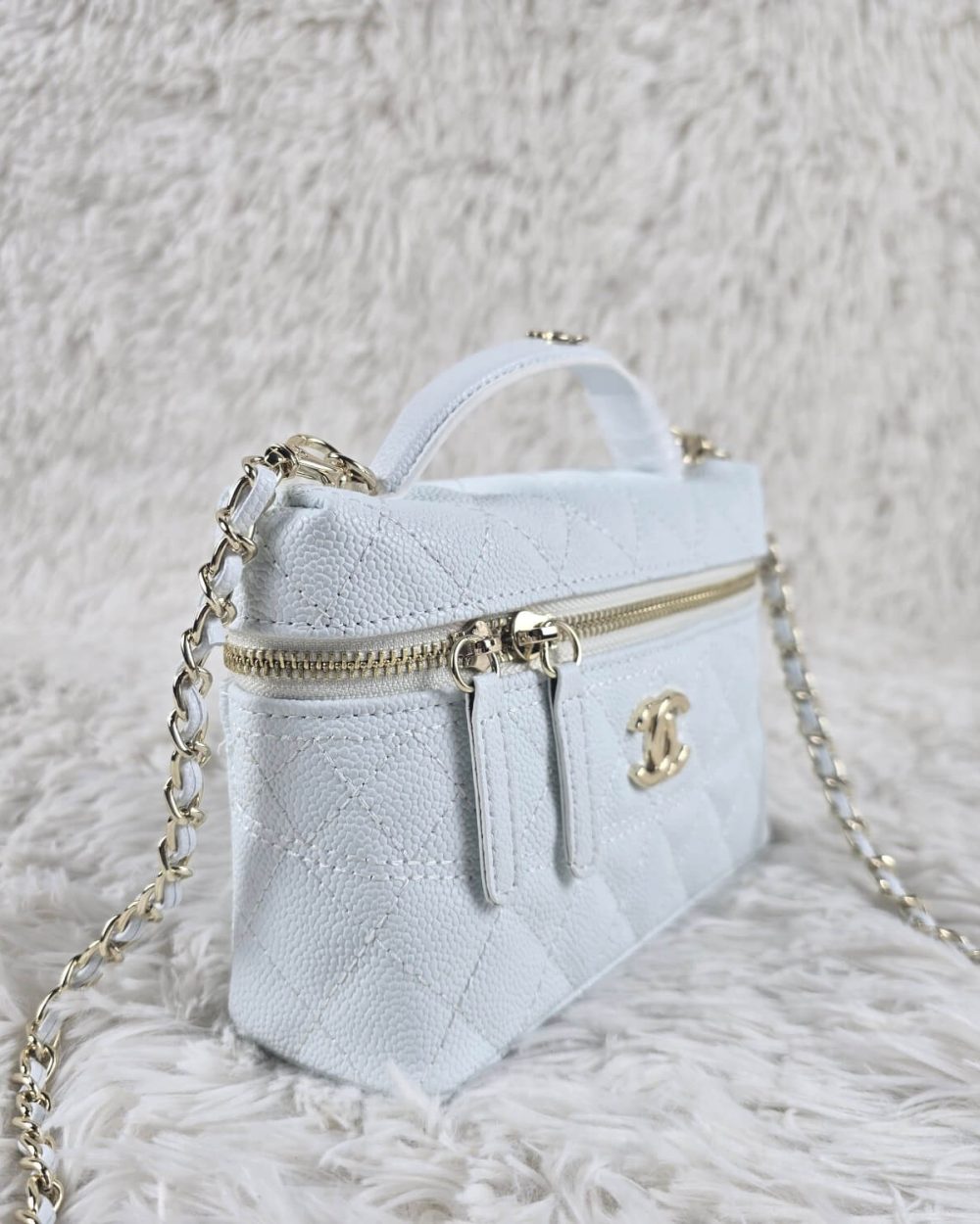 [REP 1:1] Chanel Mini Exquisite small chain clutch bag White luxury Bag  For Women, Women's Bags 19.5 cm