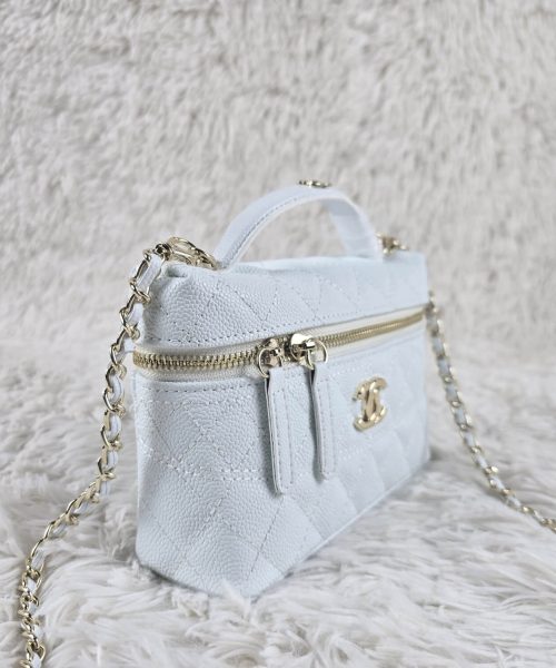 [REP 1:1] Chanel Mini Exquisite small chain clutch bag White luxury Bag  For Women, Women's Bags 19.5 cm