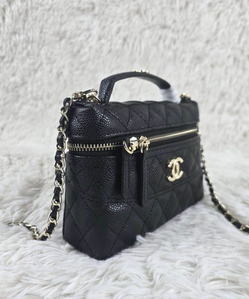 [REP 1:1] Chanel Mini Exquisite small chain clutch bag Black luxury Bag  For Women, Women's Bags 19.5 cm
