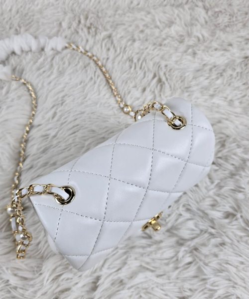 [REP 1:1] Chanel Mini Love Flap Bag 24B pearl square White luxury Bag For Women, Women’s Bags 18cm