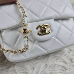 [REP 1:1] Chanel Mini Love Flap Bag 24B pearl square White luxury Bag For Women, Women’s Bags 18cm