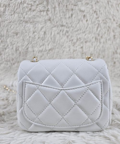 [REP 1:1] Chanel Mini Love Flap Bag 24B pearl square White luxury Bag For Women, Women’s Bags 18cm