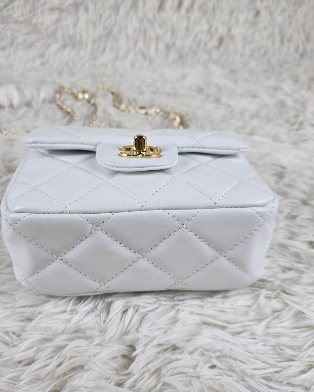 [REP 1:1] Chanel Mini Love Flap Bag 24B pearl square White luxury Bag For Women, Women’s Bags 18cm