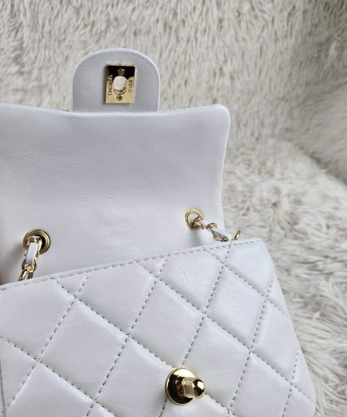 [REP 1:1] Chanel Mini Love Flap Bag 24B pearl square White luxury Bag For Women, Women’s Bags 18cm