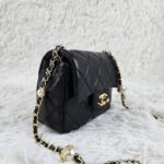 [REP 1:1] Chanel Mini Love Flap Bag 24B pearl square Black luxury Bag For Women, Women’s Bags 18cm