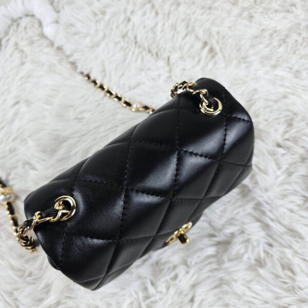 [REP 1:1] Chanel Mini Love Flap Bag 24B pearl square Black luxury Bag For Women, Women’s Bags 18cm