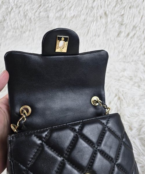 [REP 1:1] Chanel Mini Love Flap Bag 24B pearl square Black luxury Bag For Women, Women’s Bags 18cm