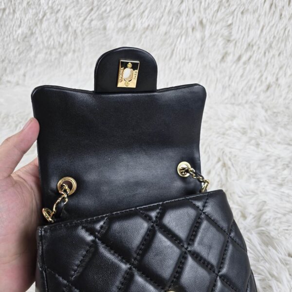 [REP 1:1] Chanel Mini Love Flap Bag 24B pearl square Black luxury Bag For Women, Women’s Bags 18cm