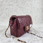 [REP 1:1] Chanel Mini Love Flap Bag 24B pearl square Red luxury Bag For Women, Women’s Bags 18cm